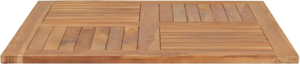 Plateau de Table Carré 90x90 cm en Teck Massif Finition Naturelle