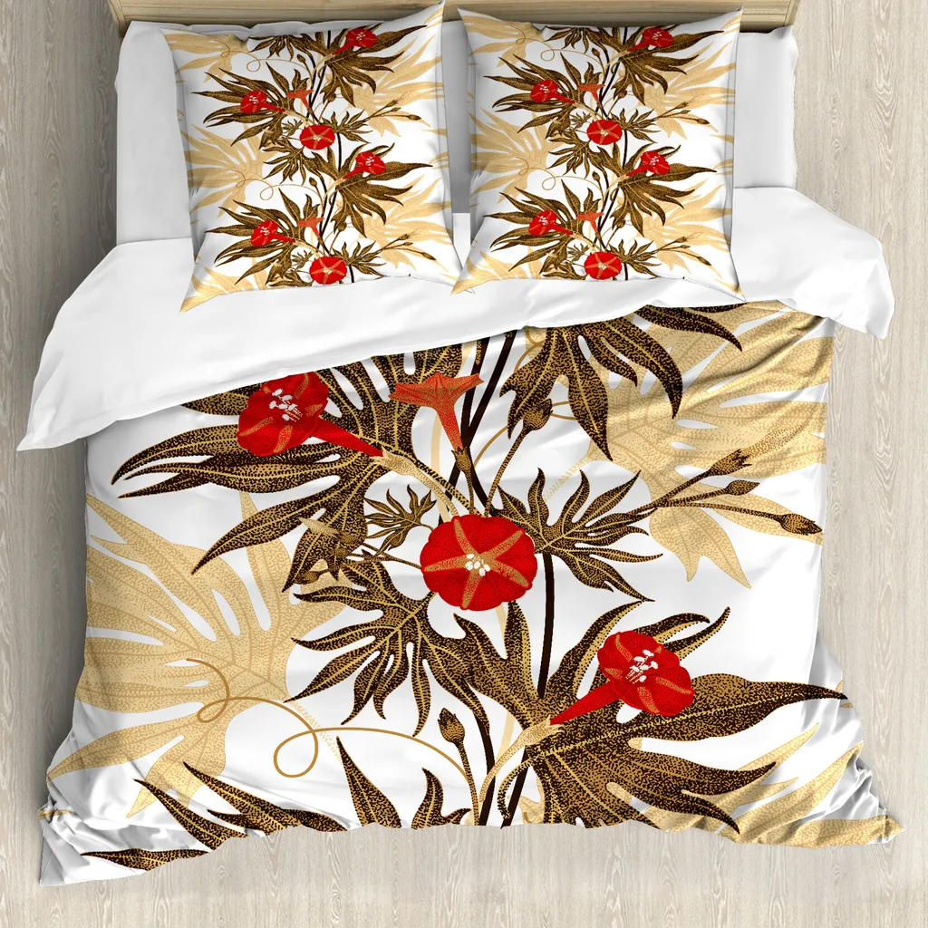 Set Letto ABAKUHAUS 200x200 Edera Marrone: Stile Esotico e Salute