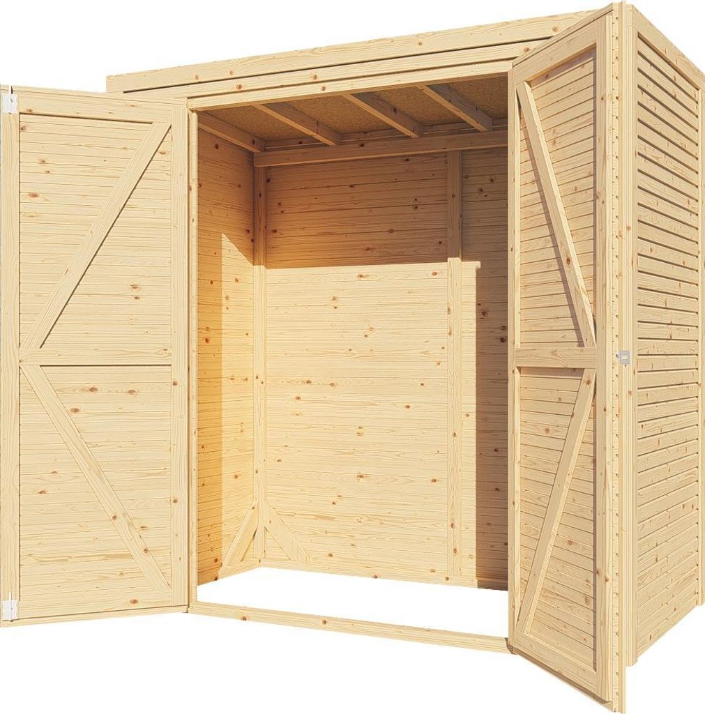 Bikebox Gerätehaus Fiete 1 Rhombusprofil 18 mm natur Produktbild 