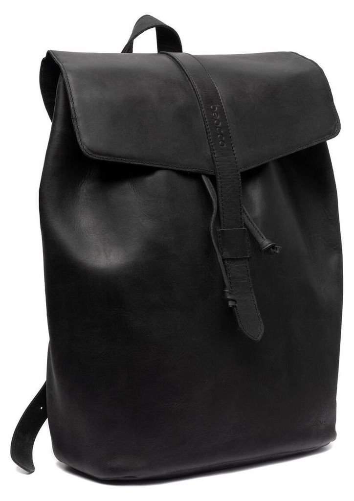Beocca Lilith Laptop-Rucksack, aus pflanzlich gegerbtem Leder, Business Rucksack, handgefertigt, Schwarz