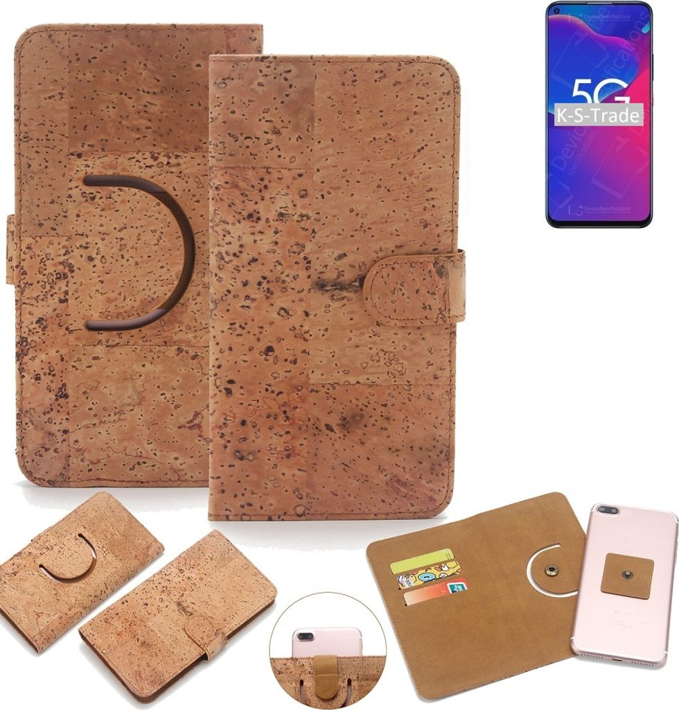 K-S-Trade Handy Hülle Schutz Hülle kompatibel mit ZTE Axon 11 SE Handyhülle Schutzhülle Korkhülle Kork-Hülle 1x