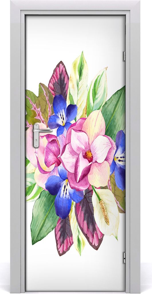 Tulup Türaufkleber 75x205 cm Dekorative Aufkleber Selbstklebend Wasserdichte Tapete Abnehmbar Schlafzimmer Wohnzimmer Wohnkultur - Blumenstrauß