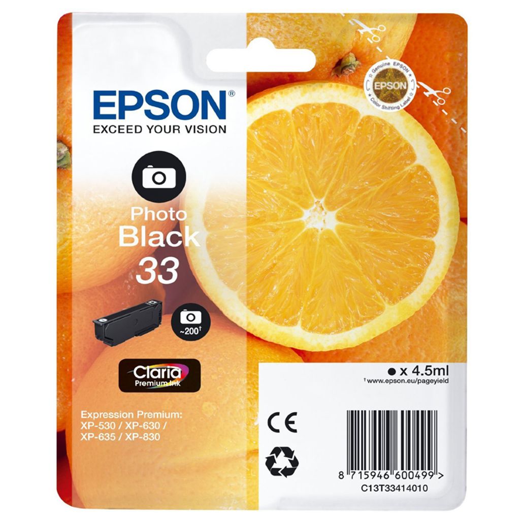 Epson C13T33414010 Druckerpatrone 33 photo schwarz Produktbild 