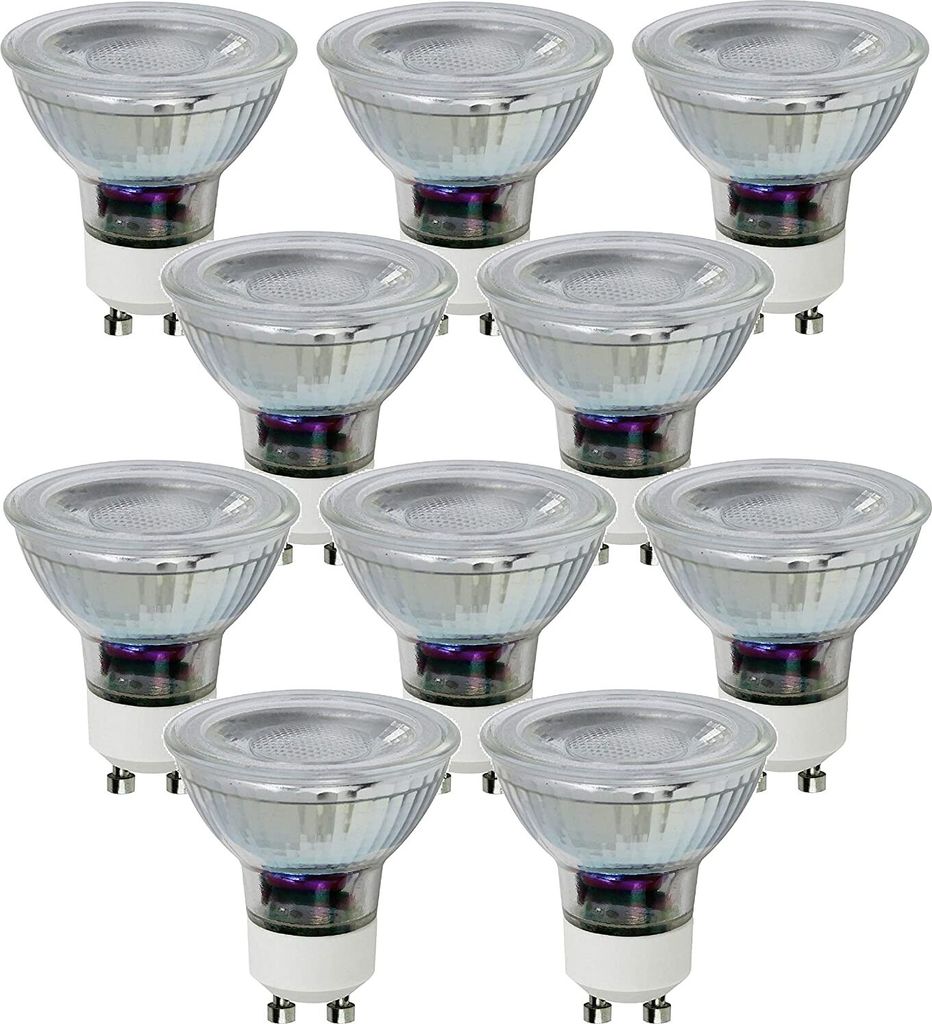 10x 5 Watt LED Leuchtmittel GU10 Abstrahlwinkel 36° in 3 Stufen dimmbar