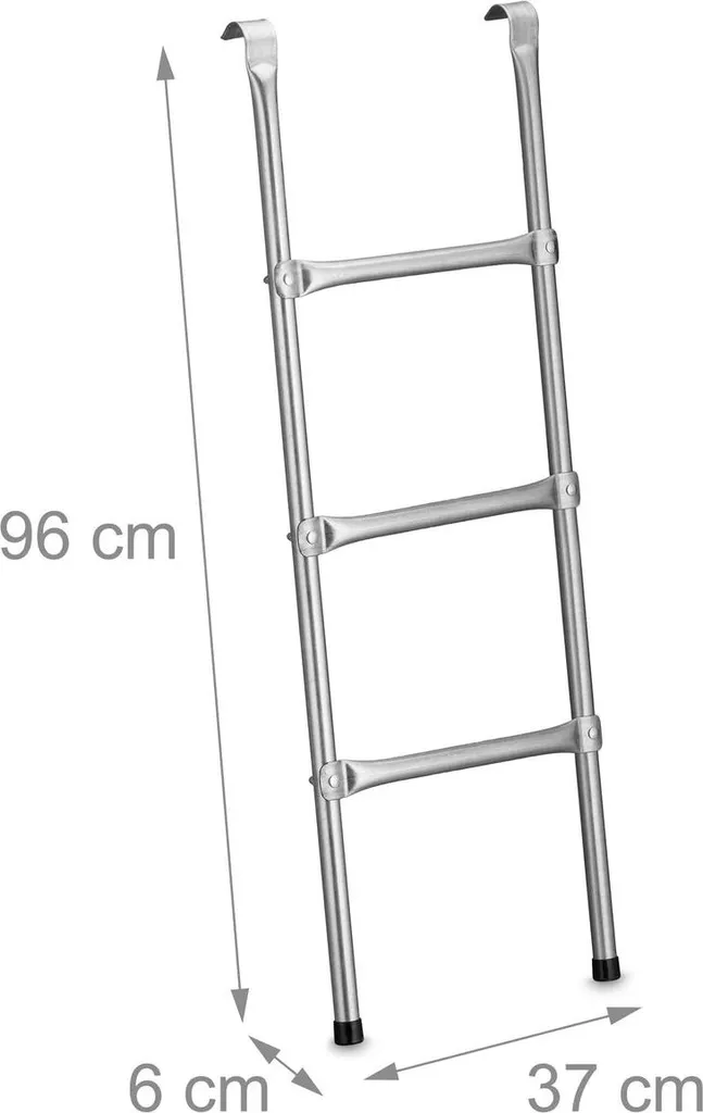 Échelle de trampoline 96 cm avec marches plates robustes et stables - 4