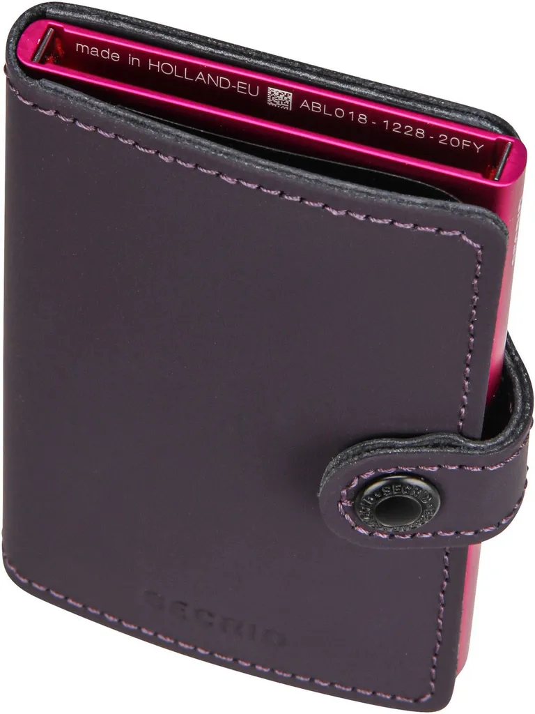 Miniwallet Secrid Matte Violet 10 cm - Protection RFID et Cuir Véritable - 10