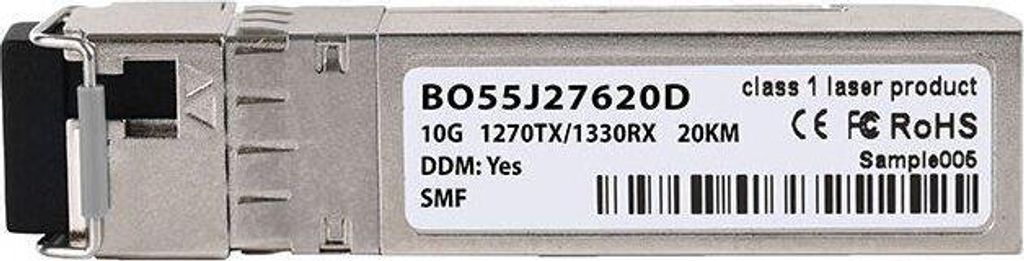 BlueOptics SFPP-10GE-BX20U-IT-BO, Faseroptik, 10000 Mbit/s, SFP+, SFP+, BX-U, 20000 m