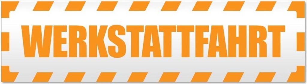 Kiwistar Werkstattfahrt gestreift Magnetschild Schild magnetisch - 20cm Orange - Magnetfolie für Auto PKW Kfz