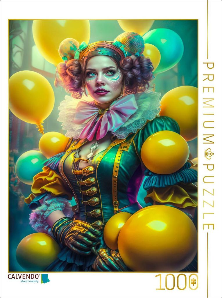 CALVENDO Puzzle Umgeben von gelben Luftballons | 1000 Teile Lege-Größe 64x48cm Foto-Puzzle für glückliche Stunden