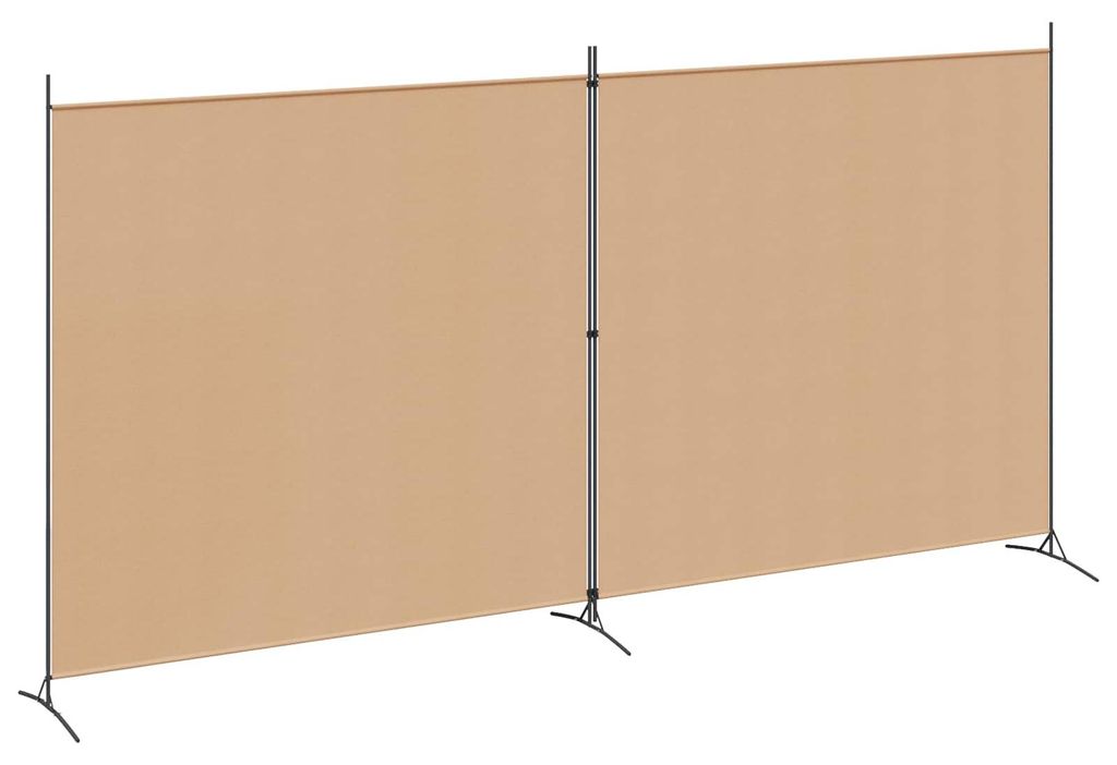 2-teiliger Raumteiler Beige 348 x 180 cm Stoff