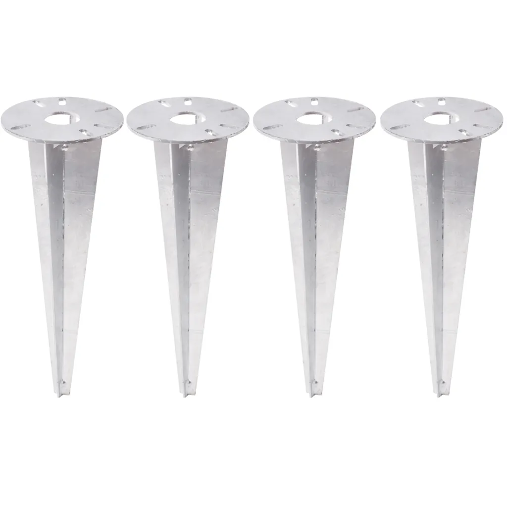Support de fixation pour borne d'éclairage Ø116mm acier galvanisé x4