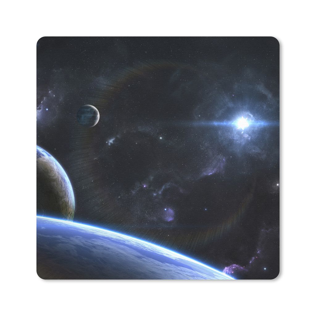 MuchoWow Mauspad Mousepad Sternplaneten 20x20 cm - Mousepads - Maus Mat - Pad - Mausunterlage - Desk Mat - Bureauartikeln