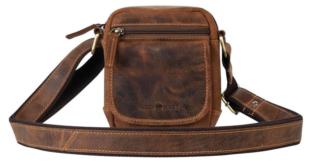 GREENBURRY Umhängetasche Vintage Travel - 3 Crossbody Bag Brown braun