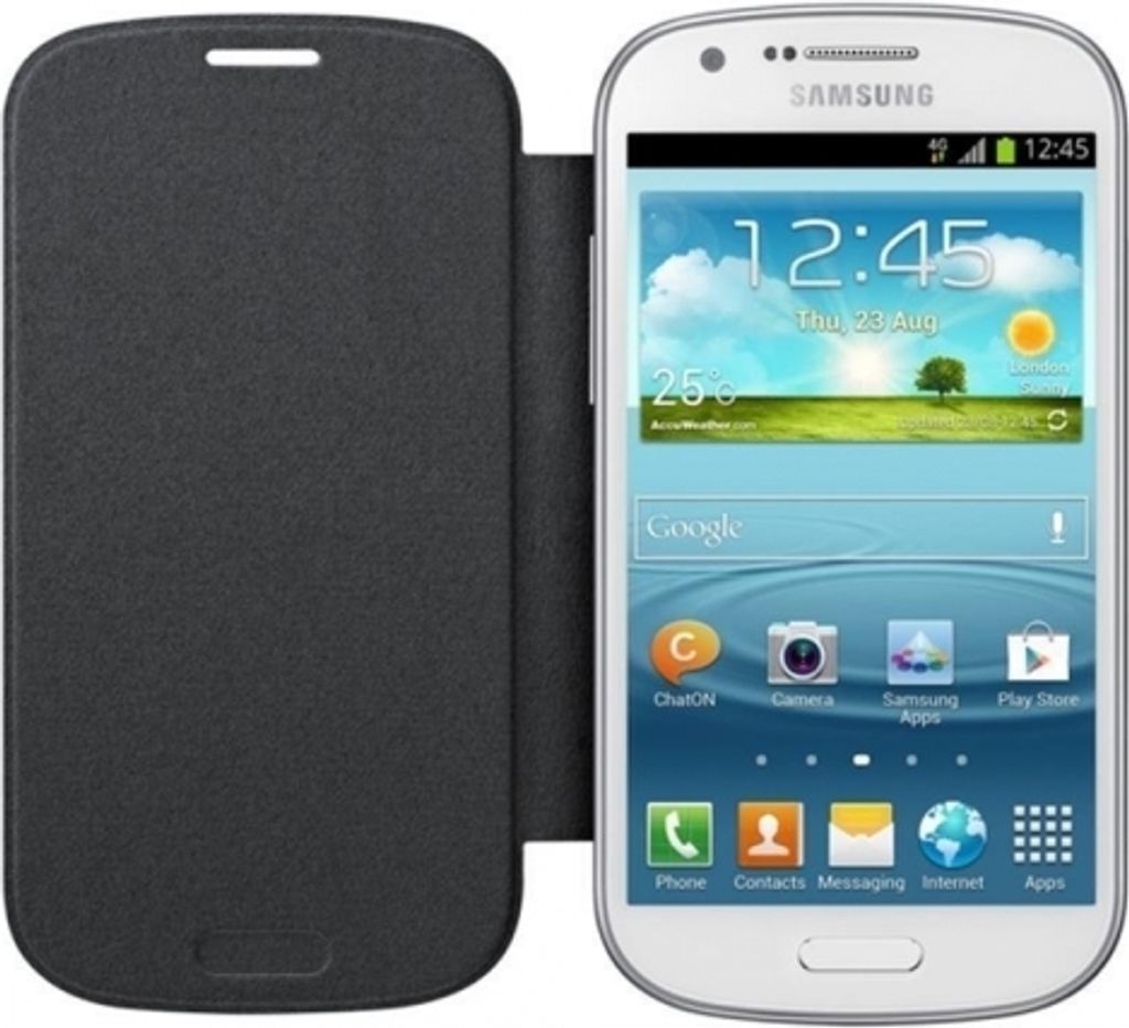 Samsung Flip -Galaxy Express Handyhülle (Ermöglicht das Sprechen bei geschlossenem Flip, ersetzt die Rückabdeckung), grau