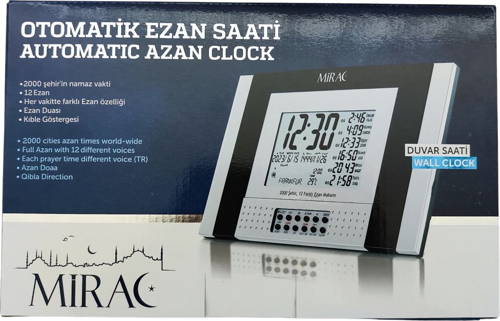 MIRAC AUTOMATISCHE EZAN AZAN WANDUHR Uhr EZAN SAATI Produktbild 