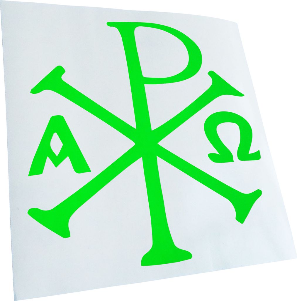 Kiwistar - Autoaufkleber - Chi Rho Px - Neongrün - 60x60cm - Aufkleber für Auto, Laptop, Fahrrad, LKW, Motorrad mehrfarbig JDM Decal Racing