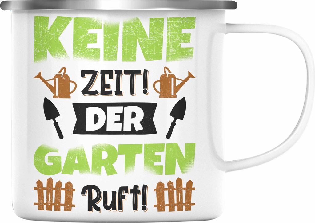 Trendation - Gärtner Emaille Tasse Geschenk Spruch Garten Produktbild 
