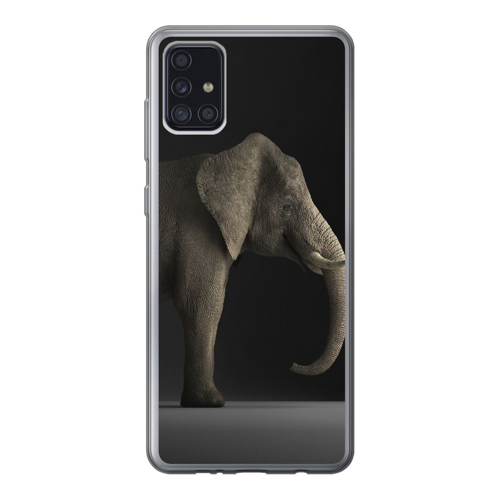 MuchoWow Handyhülle Schutzhülle Hülle für Samsung Galaxy A52 5G Elefant - Tiere - Licht Silikon Softcase Handy Hülle - Umschlag