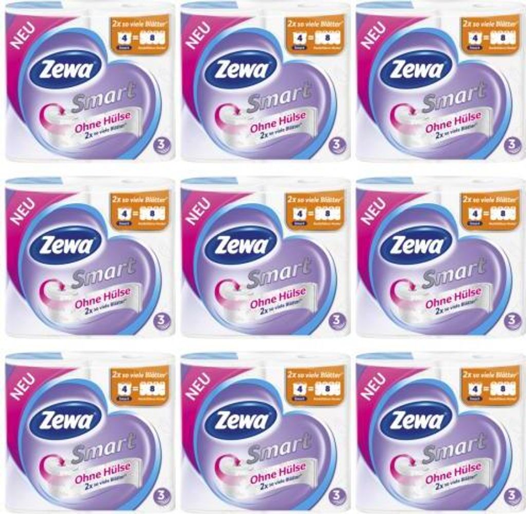 Zewa Smart Toilettenpapier ohne Hülse – 4 Rollen × 300 Produktbild 