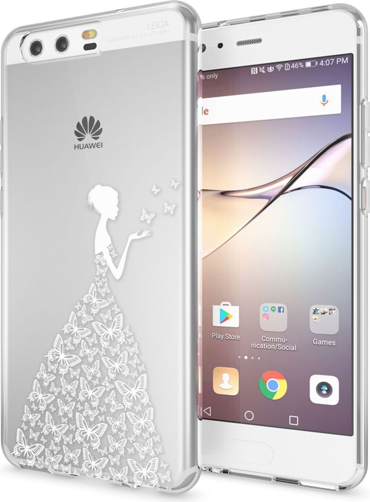 Huawei P10 Hülle Handyhülle von NALIA, Slim Silikon Motiv Case Cover Schutzhülle Butterfly Princess