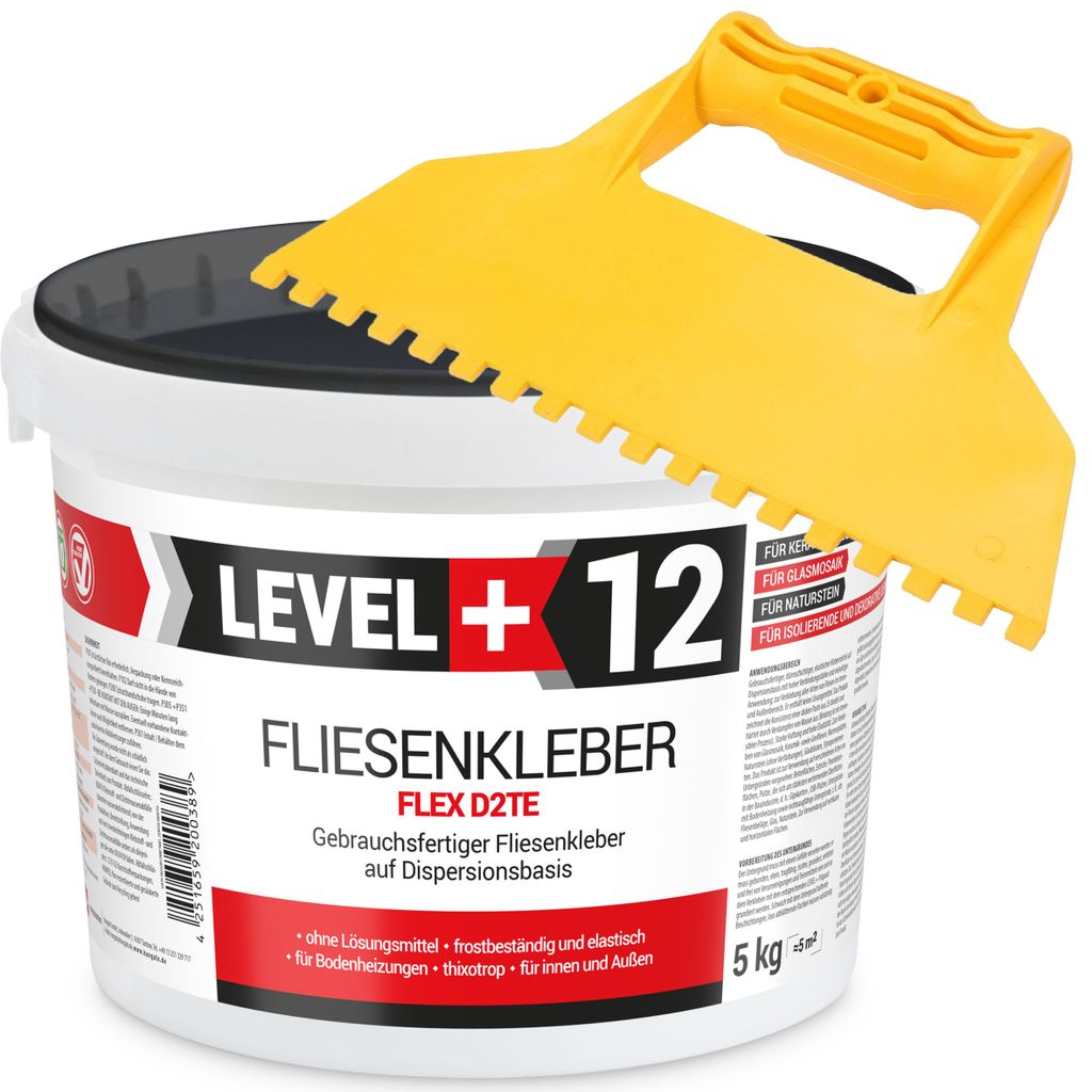 Dispersionkleber Fertig-Fliesenkleber 5kg Flex Zahnspachtel SET RM12