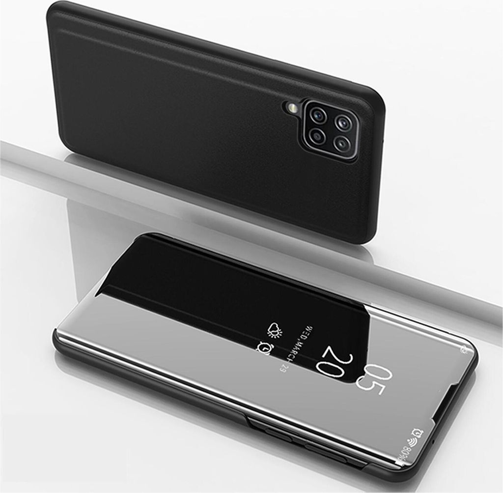 Handyhülle für Samsung Galaxy A22 Smart Cover Schutzhülle Clear View Case Schwarz