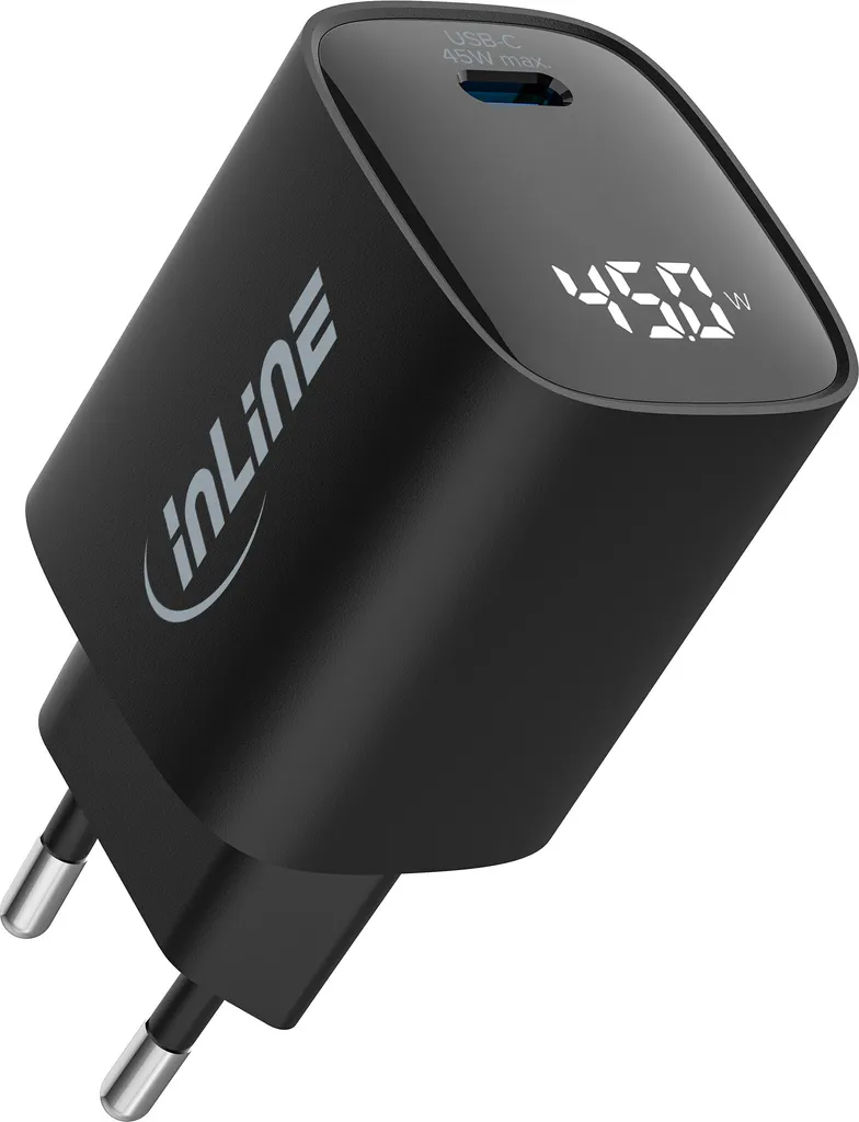 Chargeur Secteur USB-C 45W Technologie GaN InLine avec Affichage LCD - 4