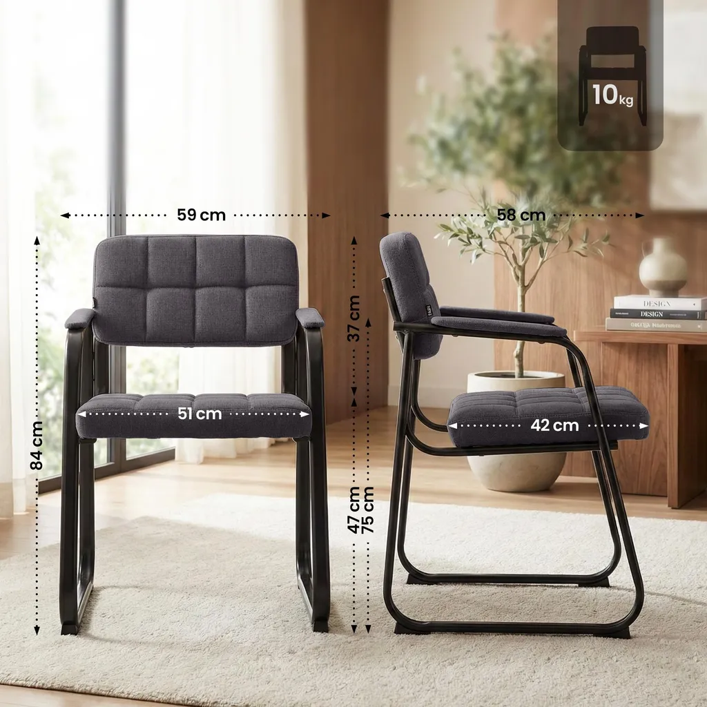 Chaise visiteur Canada B tissu pour réunion : confort longue durée assis - 2