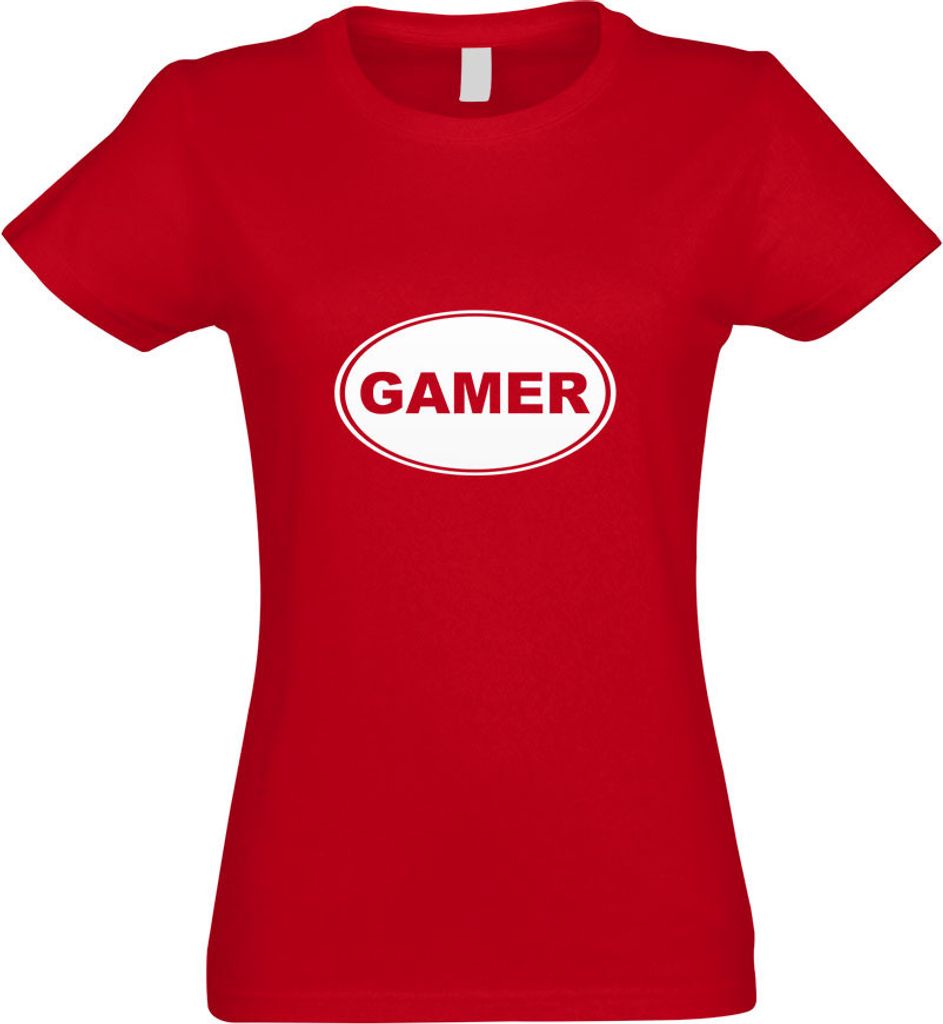 Kiwistar - T-Shirt tailliert - Damen - rot - Gamer - mit Motiv Bedruckt - Funshirt Design - Sport - Freizeit - Damen - XXL
