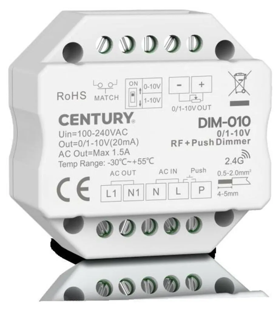 Variateur LED pour Salon et Chambre CENTURY 0-10V Contrôle sans Fil RF