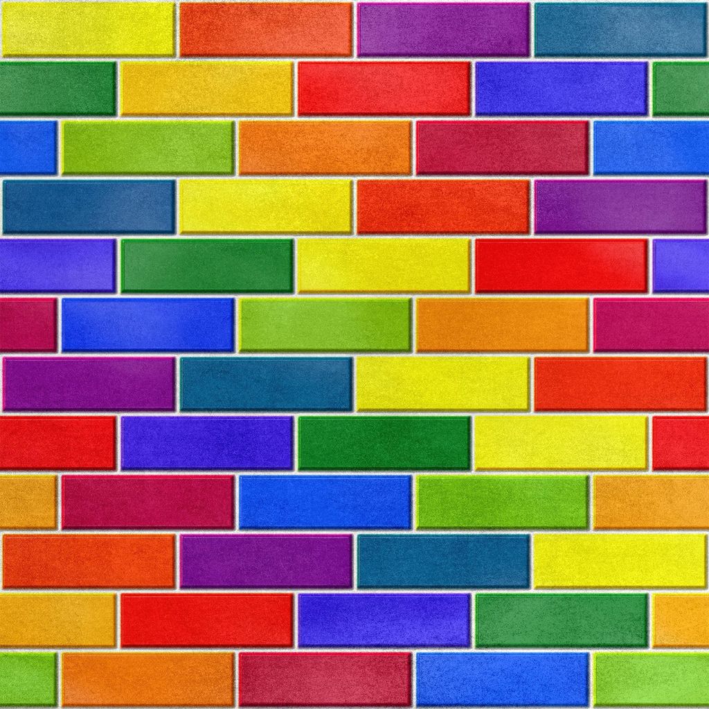 Royal Samt Stoff Polyester Zum Nähen - Motiv Regenbogen-Ziegel