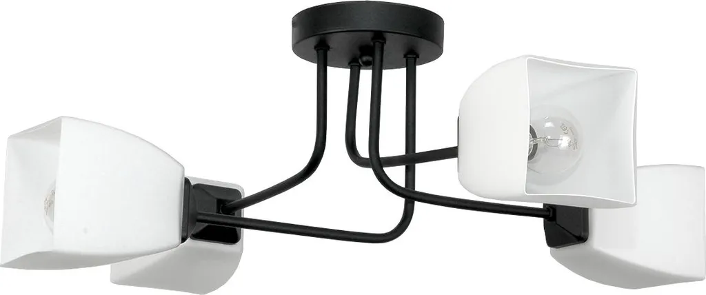 Lustre Suspension Noire et Globe en Verre Blanc pour Salon Chic 45cm
