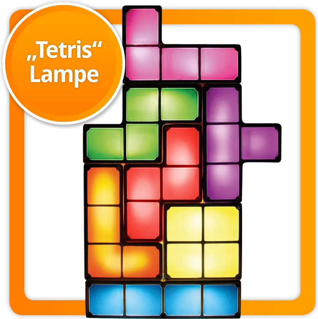 Lampe Tetris Puzzle Lumineux Modulaire à Induction pour Déco Geek