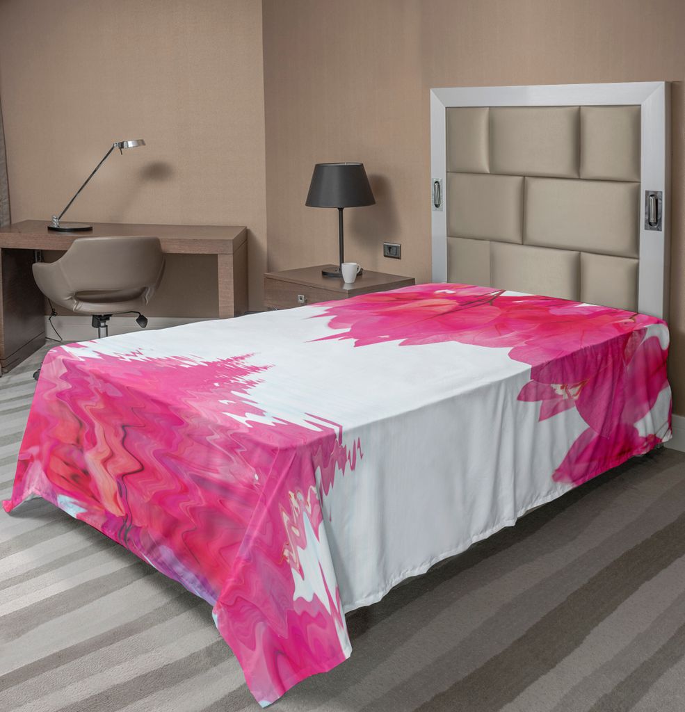 ABAKUHAUS Natur Bettlaken, Bougainvillea Blüht Blumenblätter, Die Zum Wasser Exotischen Geistlichen Weiblichen Druck, weiches bequemes oberes Bet...