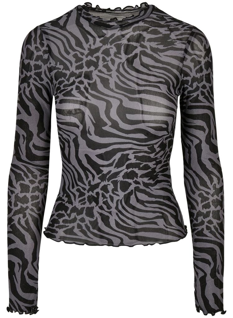 Urban Classics - Oberteil Rollkragen für Damen Langärmlig TN1268 (5XL) (Asphaltgrau/Schwarz)