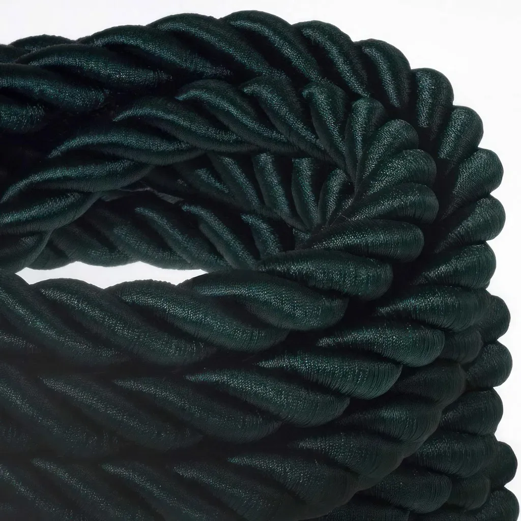 Cordon 2XL Creative-Cables Vert Foncé Ø24mm 3x0,75mm² Effet Soie 20m