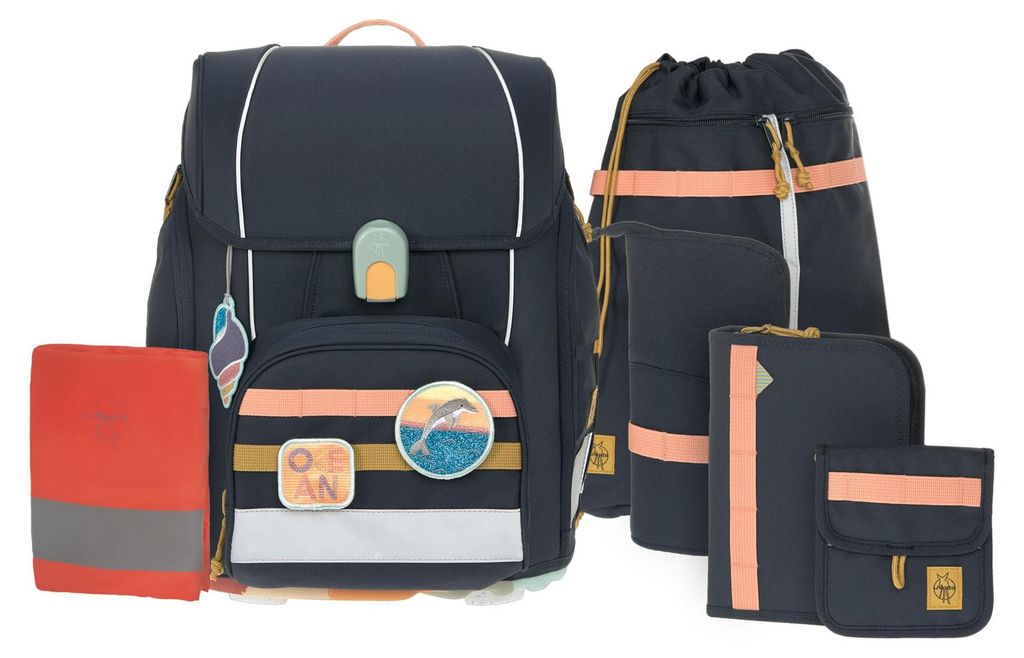 LÄSSIG School Set Boxy Unique - Schulranzen 7tlg. Dark Blue Produktbild 