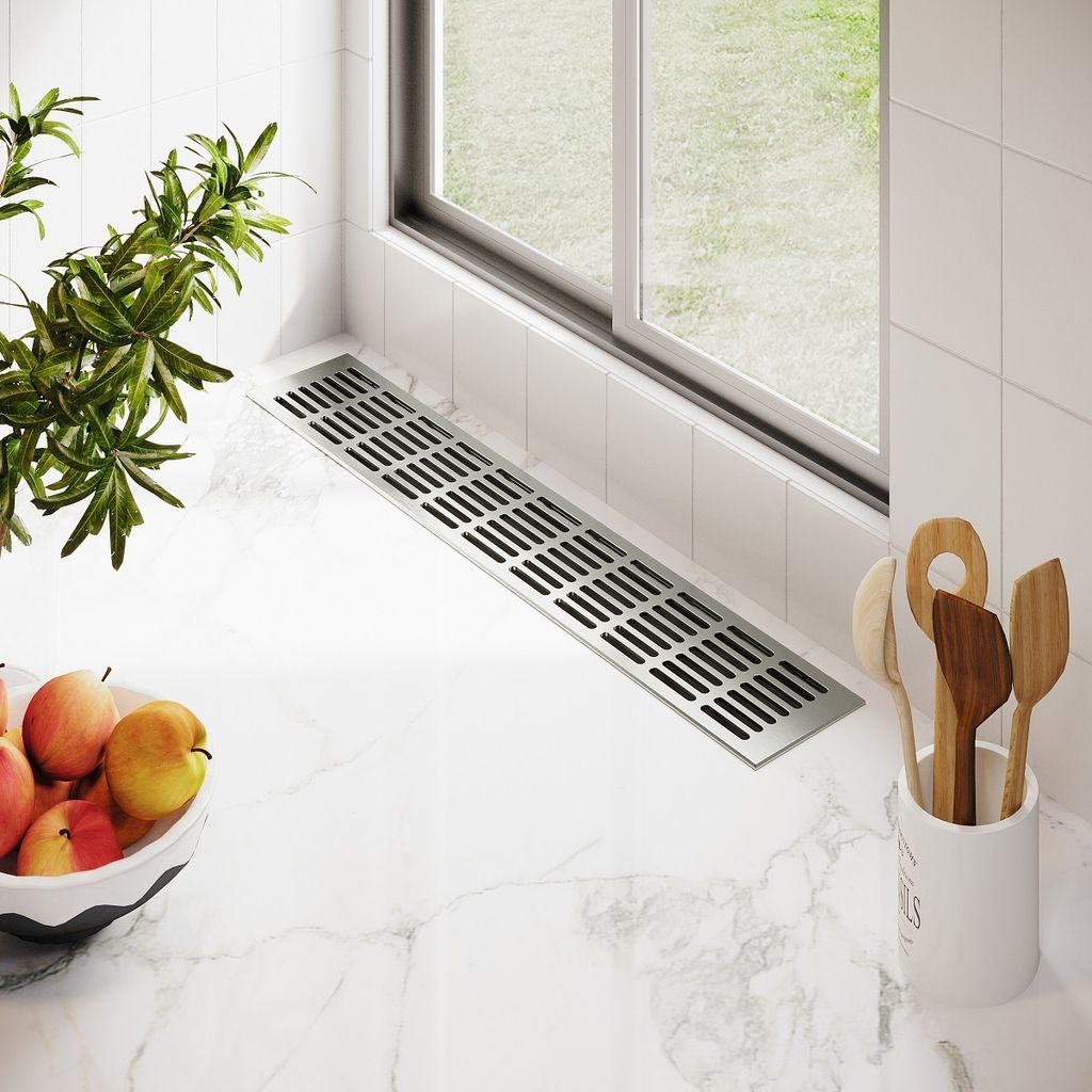 Lüftungsgitter Silber eloxiert F1 100mm x 600mm Stegblech Heizungsdeckel Lüftung aus Aluminium