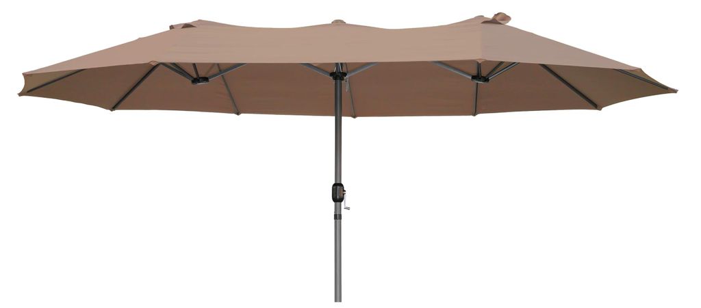 Doppel-Sonnenschirm WINDA Hellbraun Polyester | Gartenschirm Balkonschirm UV-Schutz