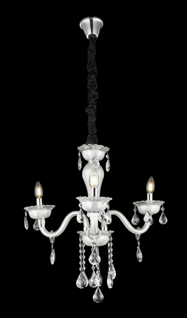 Lustre blanc design pour éclairer et décorer les hauts plafonds