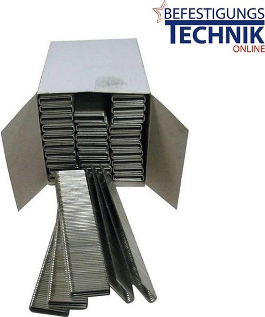A box of staples with some staples pulled out and fanned in front.