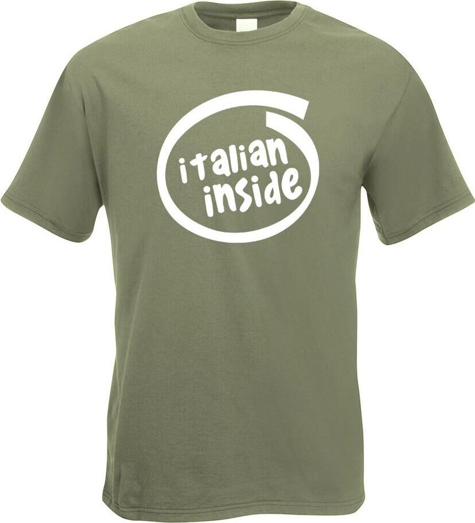 Kiwistar - T-Shirt - Olive - Italien Inside Motiv Bedruckt Funshirt Design Print - mit Motiv Bedruckt - Funshirt Design - Sport - Freizeit - Herren...