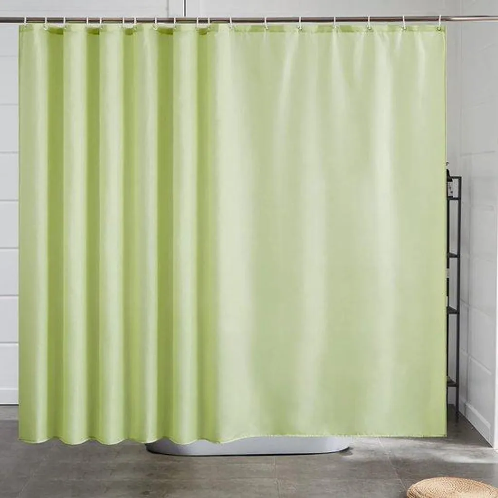 Rideau de douche imperméable anti-moisissure vert moutarde 275 x 180cm