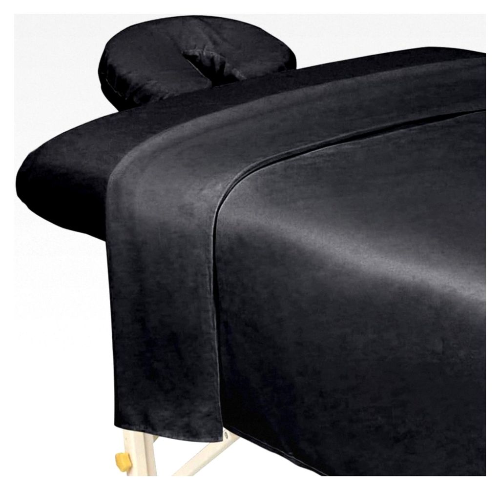 3-teiliges Massagelaken-Set aus Mikrofaser, schwarz, ultraleicht, flecken- und knitterfrei