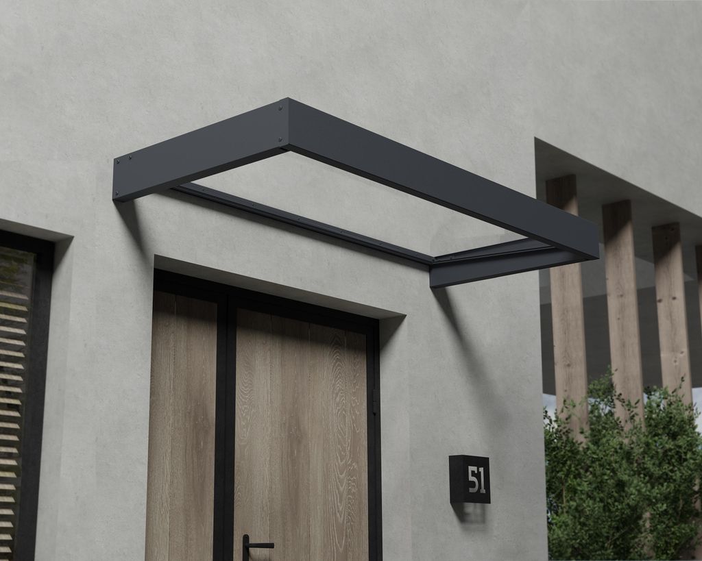 Transparante zonnescherm 160x95 cm, donkergrijs, Palram Productafbeelding 