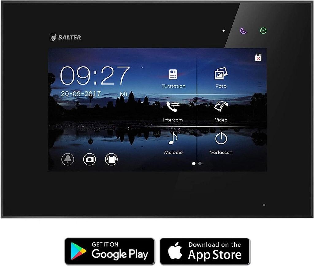 Balter EVO berühren bildschirm Monitor - 7 Zoll | Zusätzlicher WLAN Monitor mit App Steuerung|monitor für überwachungskamera mit 2-Draht Techno...