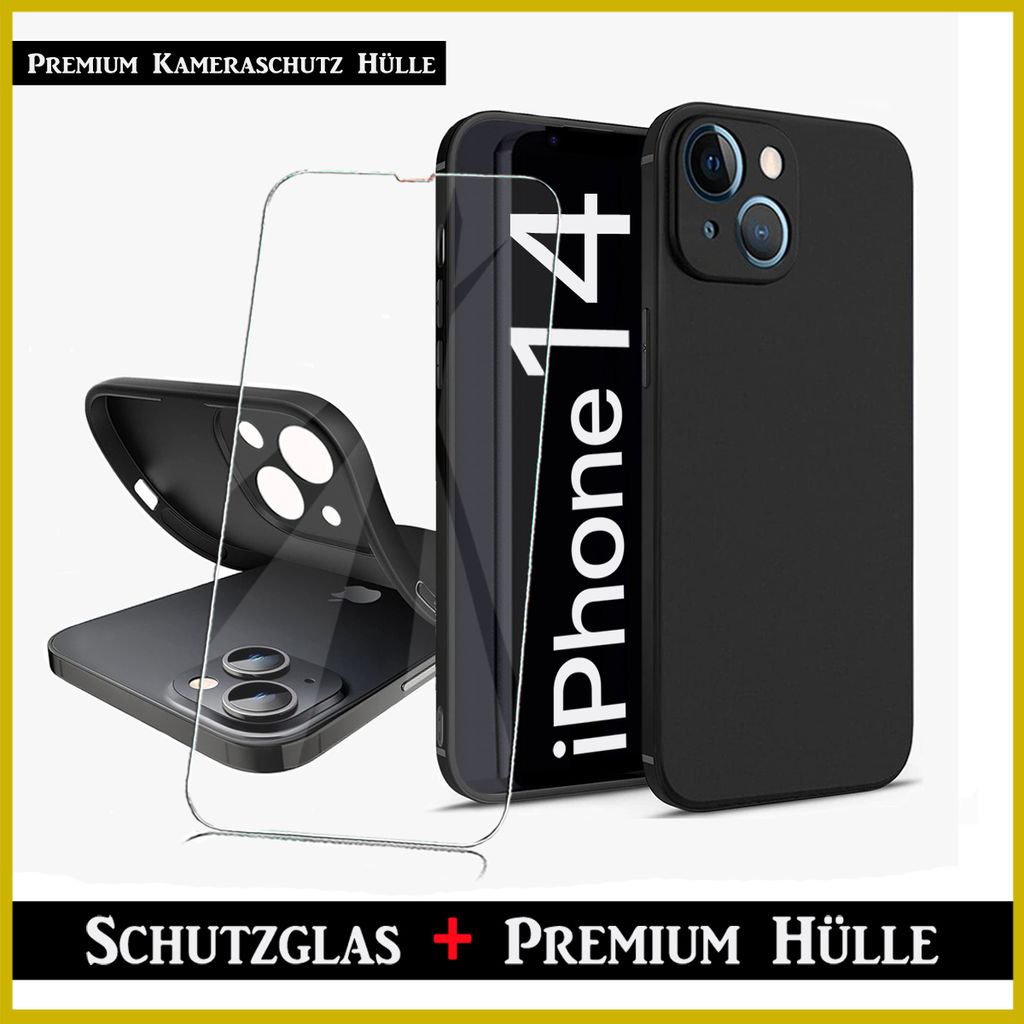 Für iPhone 14 ( 6.1 ) Schwarz Silikon Handy