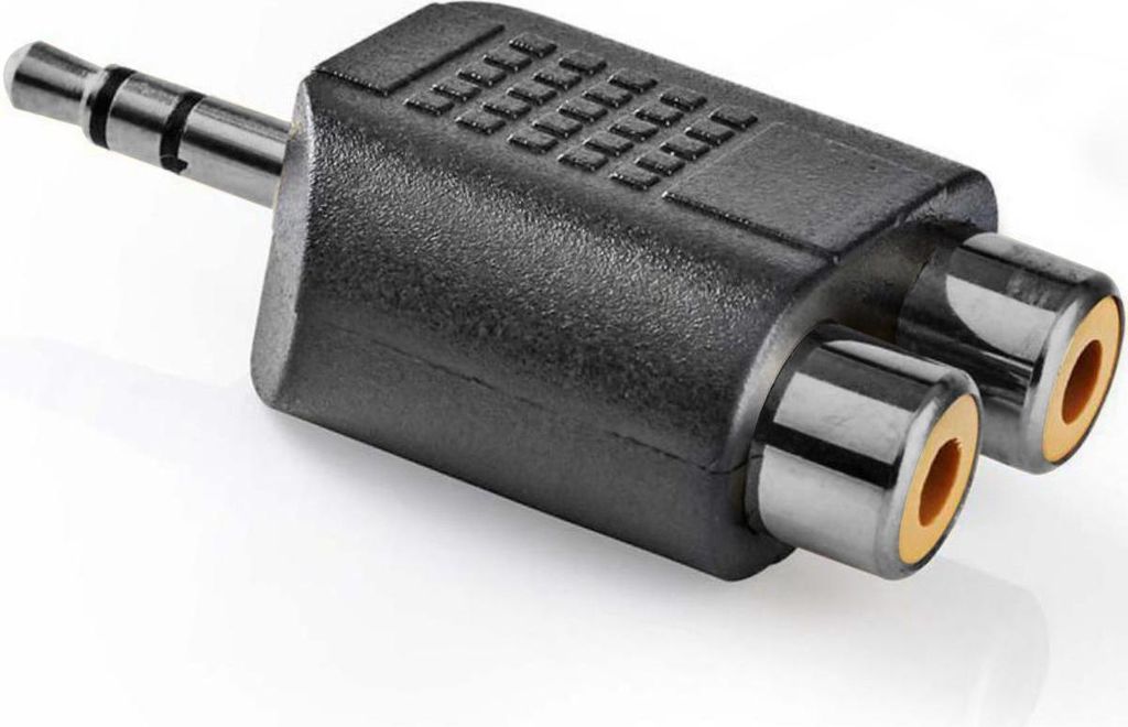 Allteq ALTQ-RCA-ADAP-005, Schwarz, 3.5 mm, 2x RCA, Männlich, Weiblich, 1 Stück(e)
