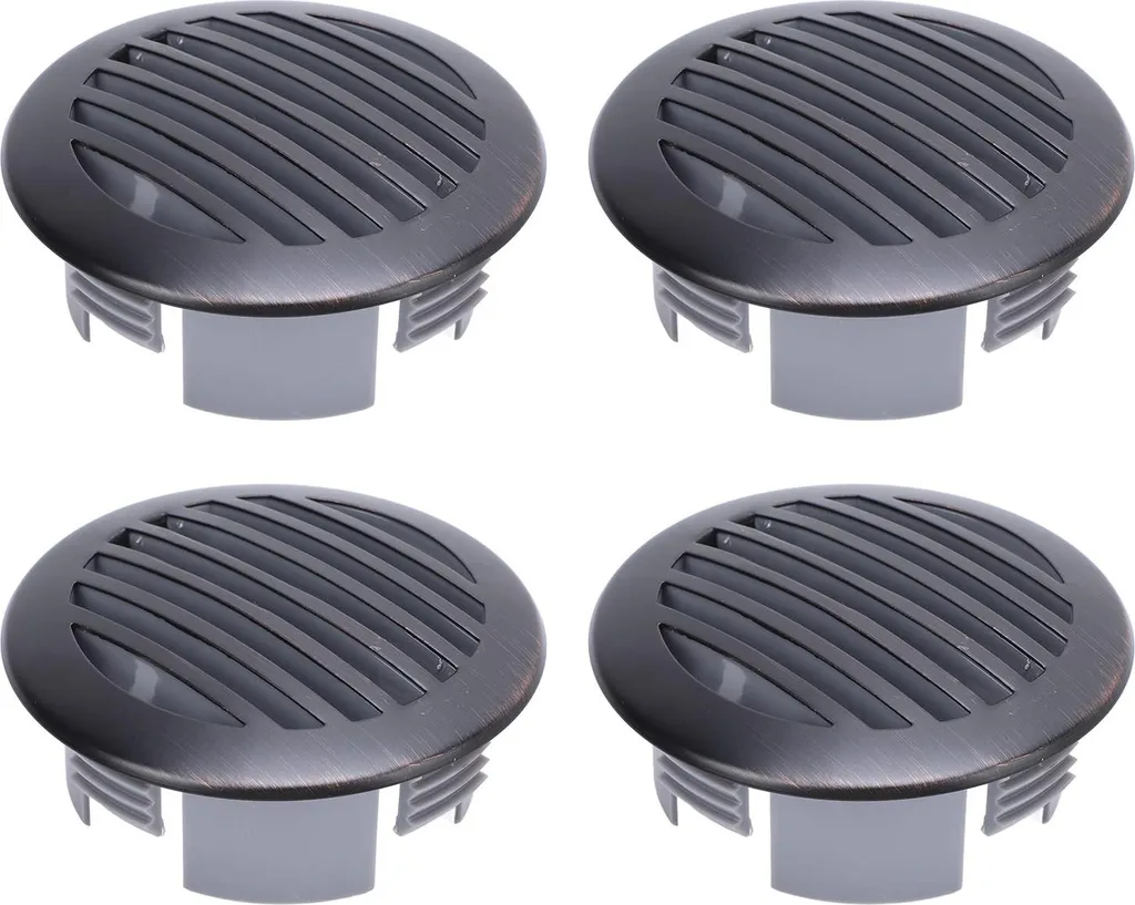 Grille d'aération 76mm inox 316 noir pour bateau et camping-car lot de 4