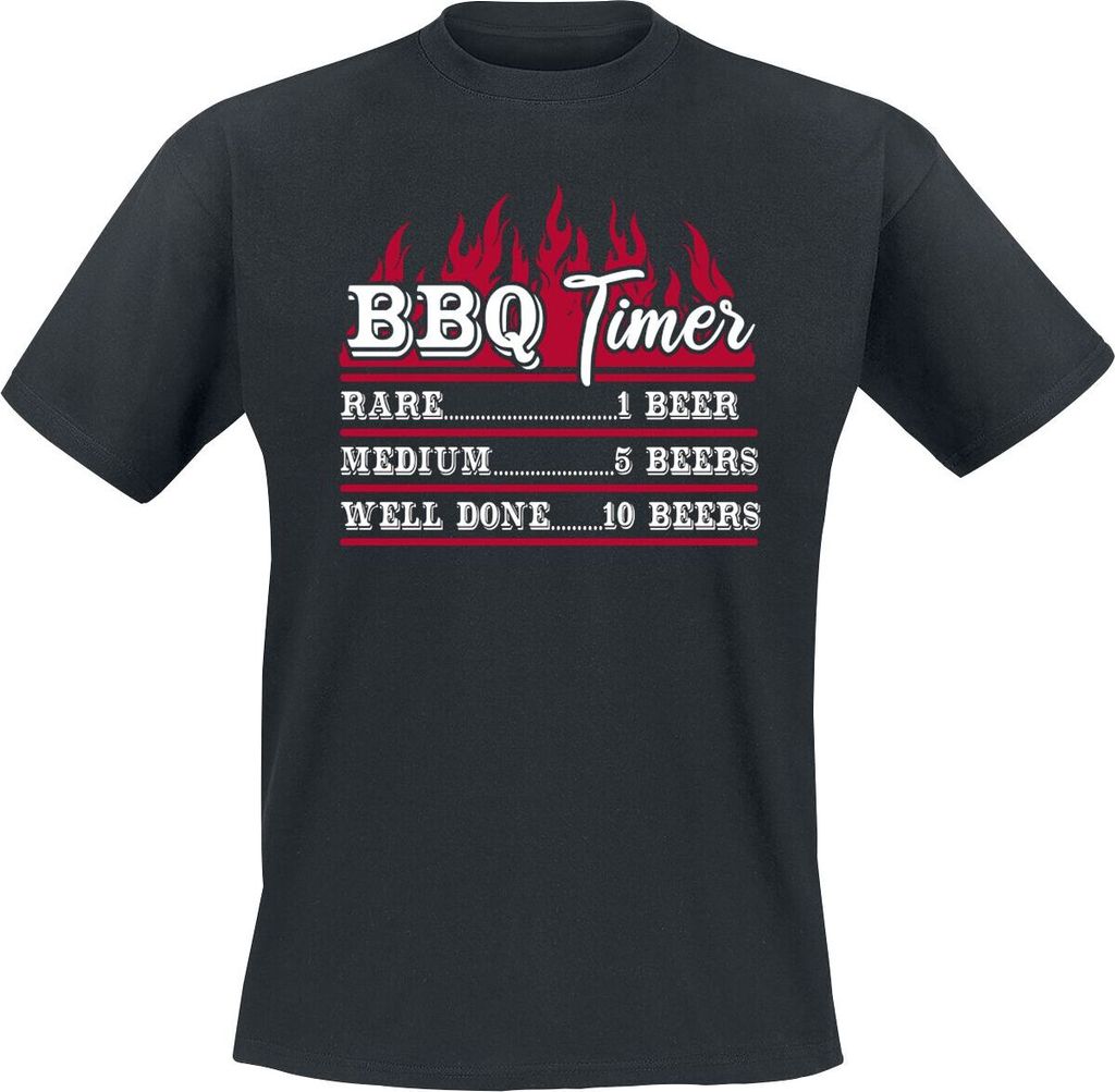 Food T-Shirt Herren BBQ Times schwarz M
